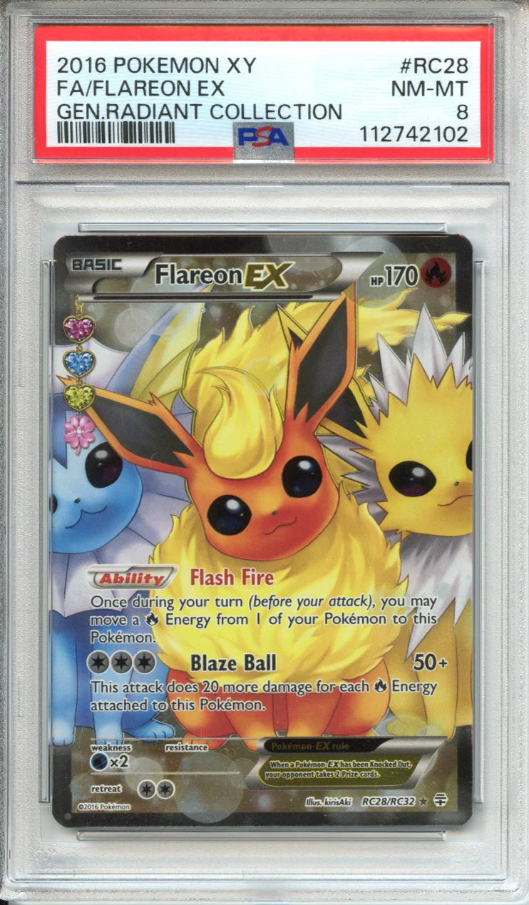 Flareon EX 2016 Pokemon XY Generations Radiant Collection PSA 8 #RC28