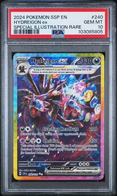 Hydreigon ex 2024 Pokemon Scarlet & Violet Surging Sparks Special Illustration Rare PSA 10 #240