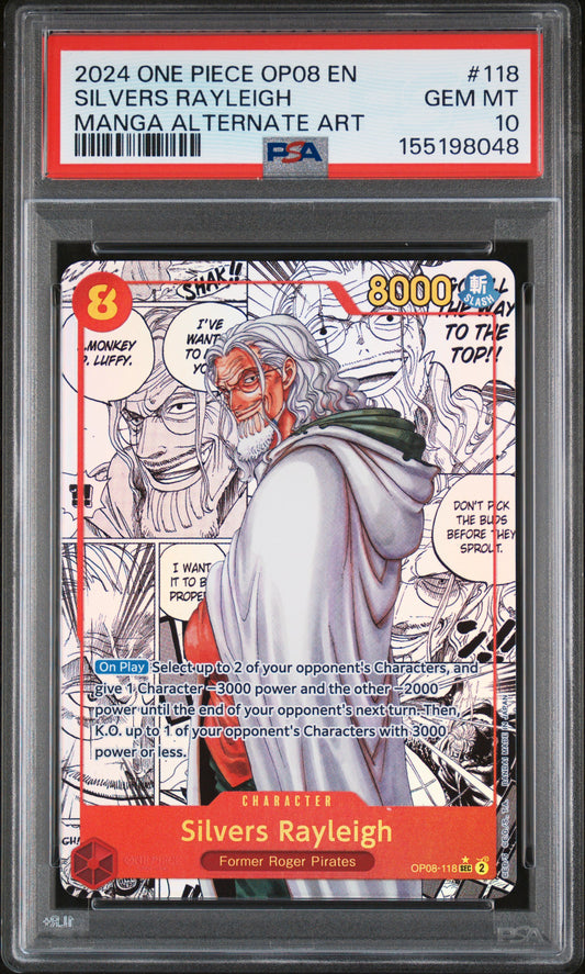 2024 ONE PIECE OP08-#118 SILVERS RAYLEIGH MANGA ALTERNATE ART