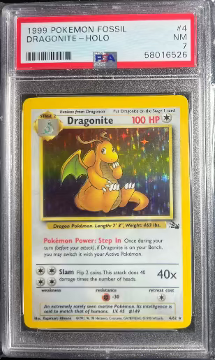 Dragonite 1999 Pokemon Fossil Holo PSA 7 #4