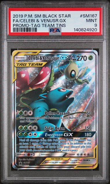 Celebi & Venusaur GX 2019 Pokemon Black Star Promo PSA 9 #SM167