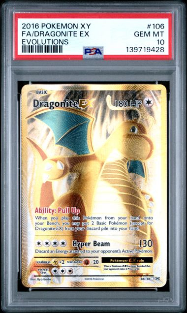 2016 POKEMON XY EVOLUTIONS #106 DRAGONITE EX EVOLUTIONS