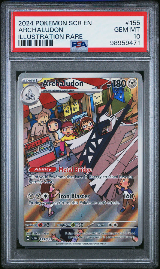 Archaludon 2024 Pokemon Scarlet & Violet Stellar Crown Illustration Rare PSA 10 #155
