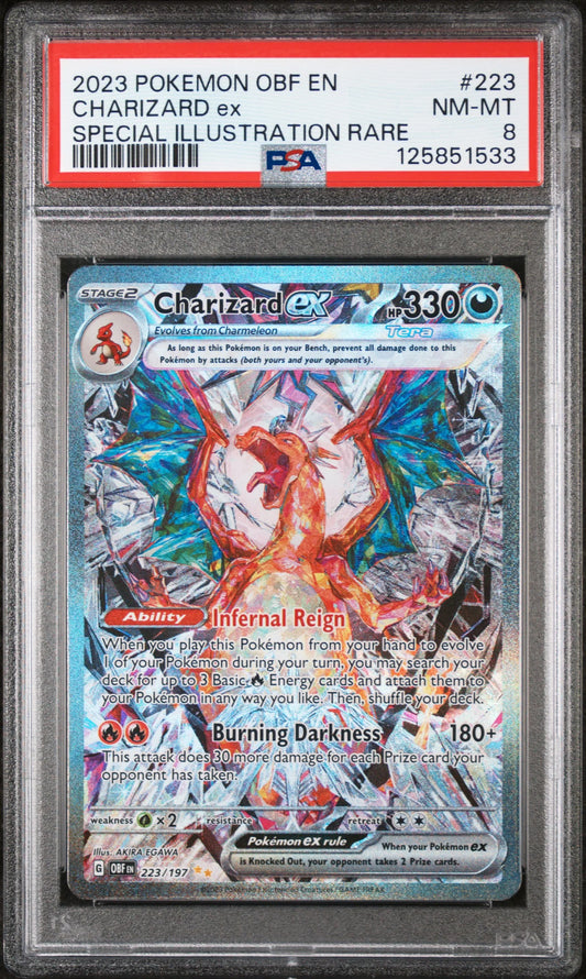 Charizard ex 2023 Pokemon Obsidian Flames Special Illustration Rare PSA 8 #223