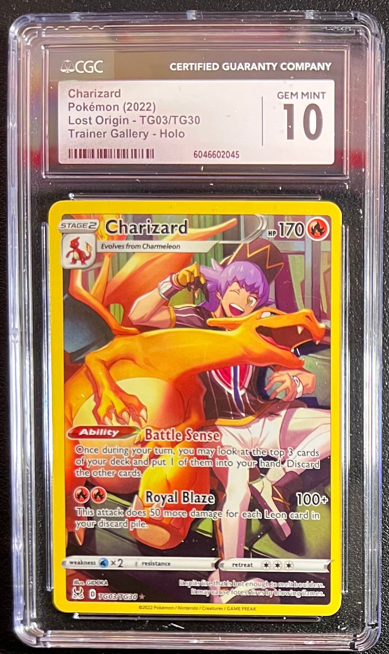Charizard 2022 Pokemon Sword & Shield Lost Origin Trainer Gallery TG03 CGC 10