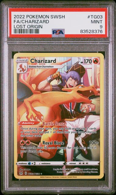 Charizard 2022 Pokemon Sword & Shield Lost Origin Trainer Gallery TG03 PSA 9