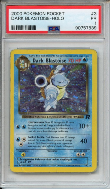 Dark Blastoise 2000 Pokemon Rocket Holo PSA 1 #3