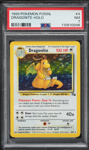 Dragonite 1999 Pokemon Fossil Holo PSA 7 #4