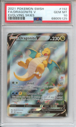 Dragonite V 2021 Pokemon SWSH Evolving Skies PSA 10 #192