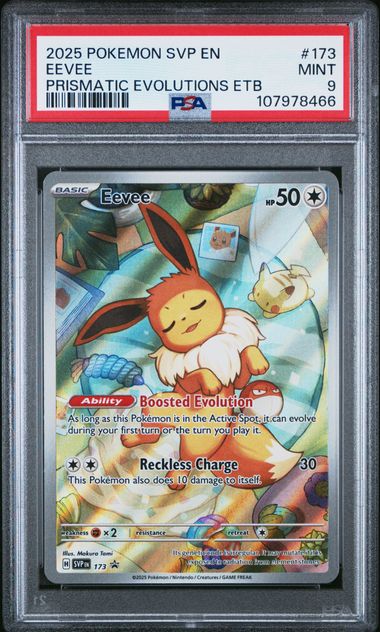 Eevee 2025 Pokemon Scarlet & Violet Prismatic Evolutions ETB Promo PSA 9 #173