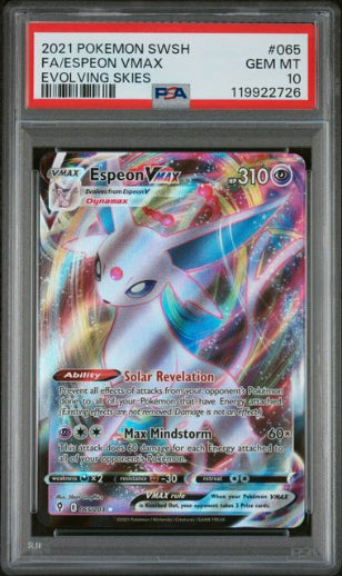 Espeon VMAX 2021 Pokemon SWSH Evolving Skies PSA 10 #065
