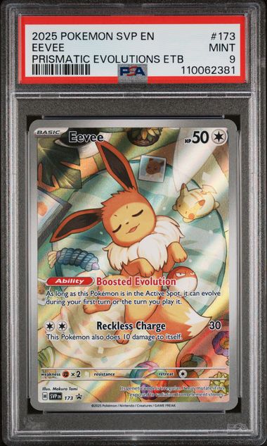 Eevee 2025 Pokemon Scarlet & Violet Prismatic Evolutions ETB Promo PSA 9 #173