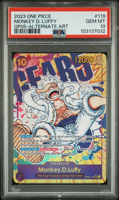 Monkey D Luffy Alt Art OP05-119 SEC PSA 10 Gem Mint English Gear 5