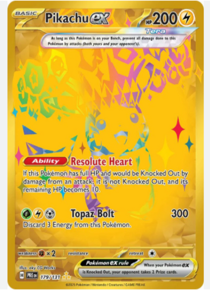 Pikachu ex #179 Hyper Rare Pokemon Prismatic Evolutions