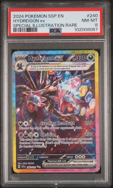 Hydreigon ex 2024 Pokemon Scarlet & Violet Surging Sparks Special Illustration Rare PSA 8 #240