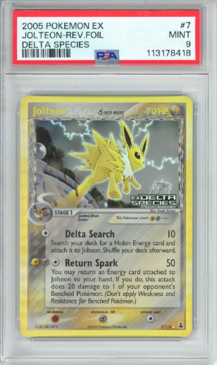 Jolteon 2005 Pokemon EX Delta Species Rev Foil PSA 9 #7