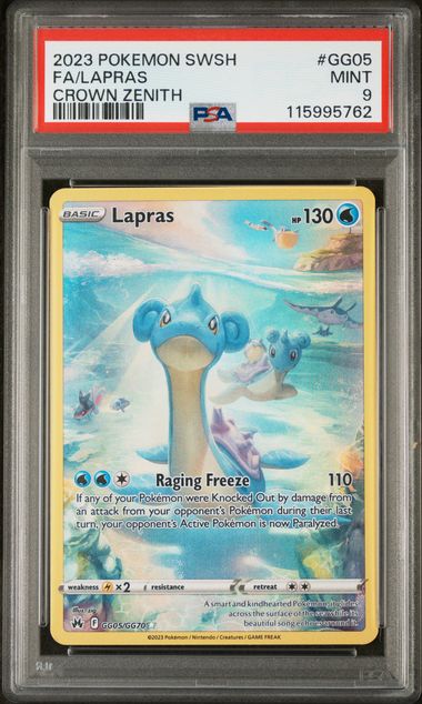 Lapras 2023 Pokemon Sword & Shield Crown Zenith Galarian Gallery GG05 PSA 9