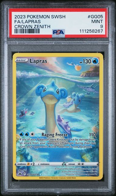 Lapras 2023 Pokemon Sword & Shield Crown Zenith Galarian Gallery GG05 PSA 9