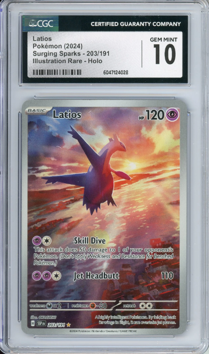Latios 2024 Pokemon Surging Sparks Illustration Rare CGC 10 #203