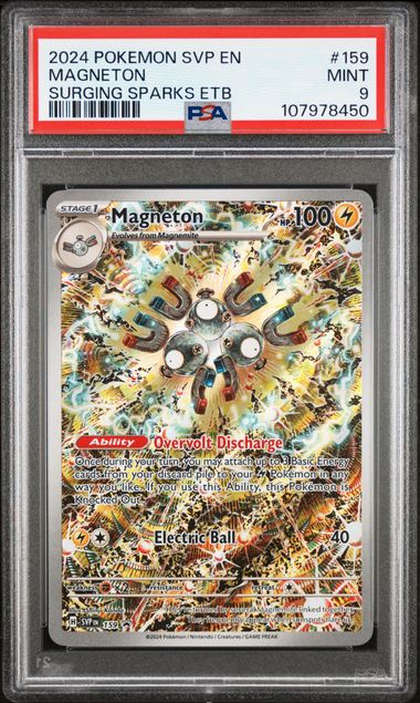 Magneton 2024 Pokemon Scarlet & Violet Surging Sparks ETB Promo PSA 9 #159