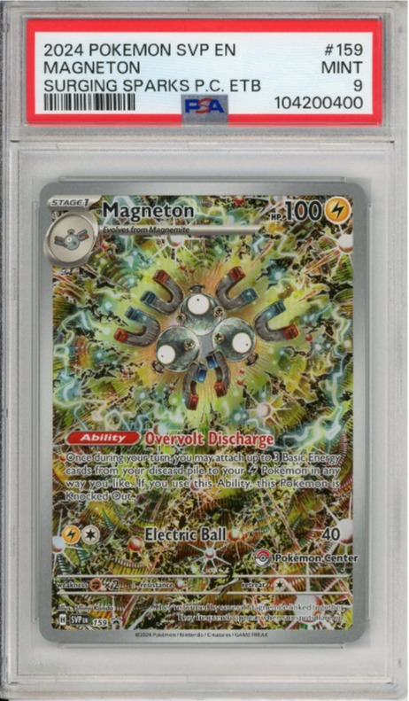 Magneton 2024 Pokemon SVP EN Surging Sparks PC ETB PSA 9 #159