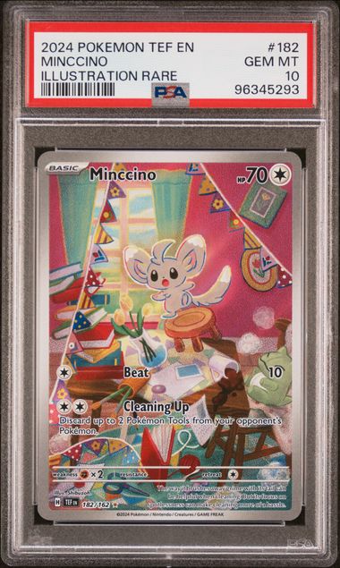 Minccino 2024 Pokemon Scarlet & Violet Temporal Forces Illustration Rare PSA 10 #182