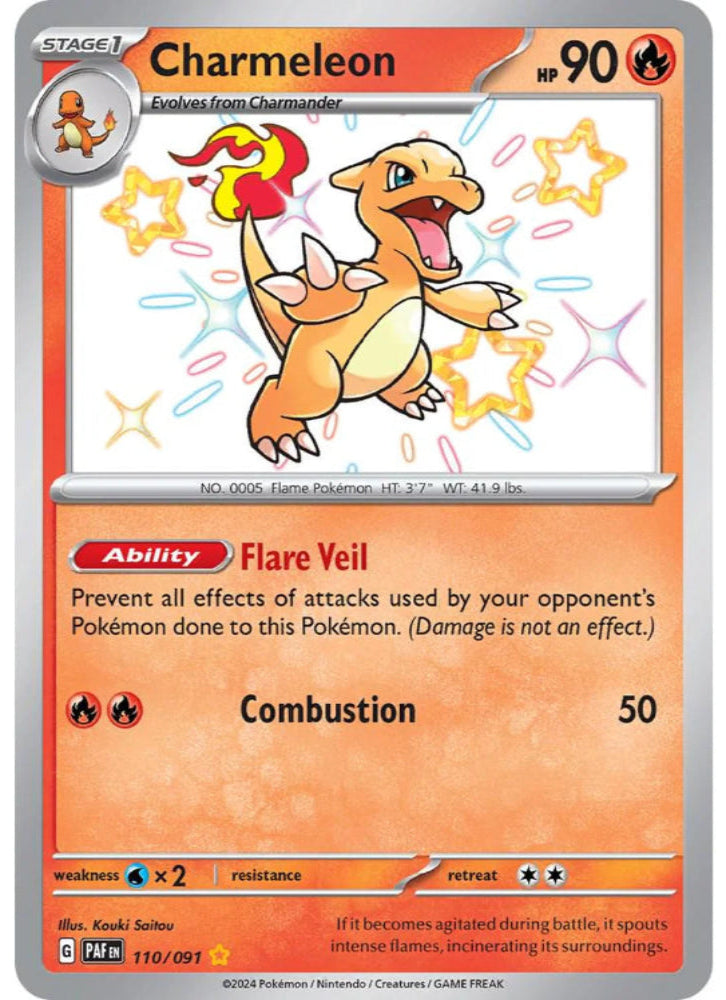 Charmeleon #110 Shiny Rare Pokemon Paldean Fates