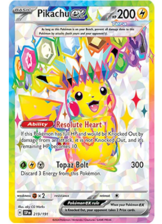 Pikachu ex #219 Ultra Rare Pokemon Surging Sparks