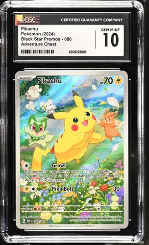 Pikachu 2024 Pokemon Black Star Promo Adventure Chest CGC 10 #088