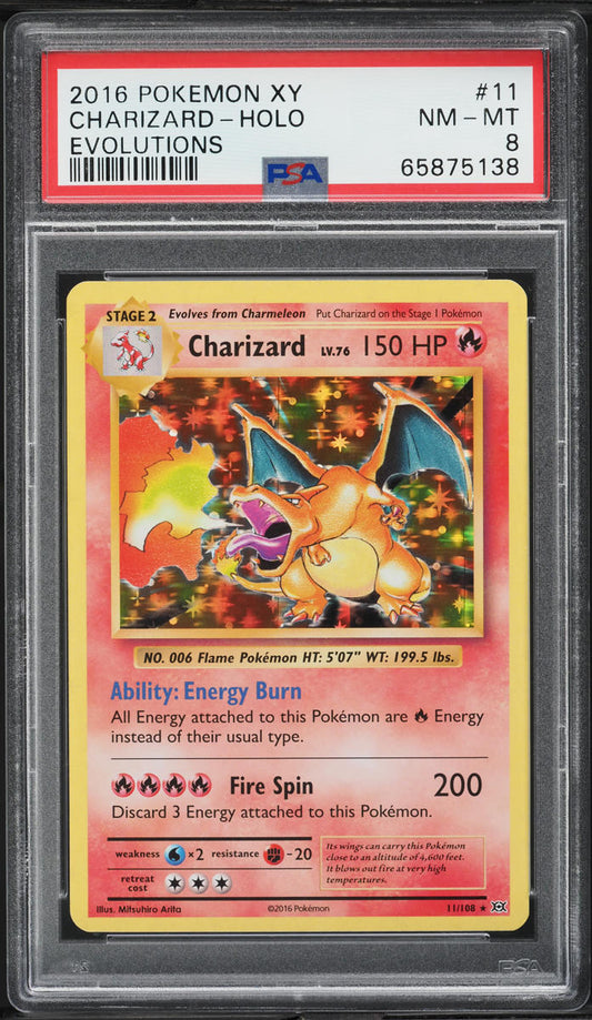 Charizard 2016 Pokemon XY Evolutions Holo PSA 8 #11