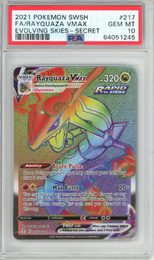 Rayquaza VMAX 2021 Pokemon SWSH Evolving Skies Secret PSA 10 #217