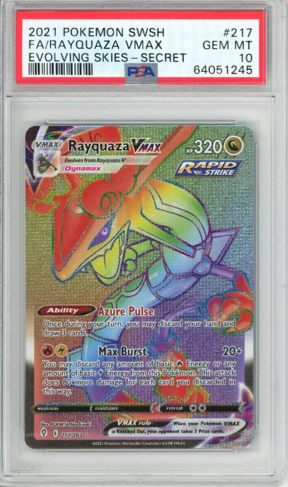 Rayquaza VMAX 2021 Pokemon SWSH Evolving Skies Secret PSA 10 #217