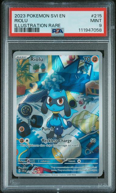 Riolu 2023 Pokemon Scarlet & Violet Illustration Rare 215/198 PSA 9