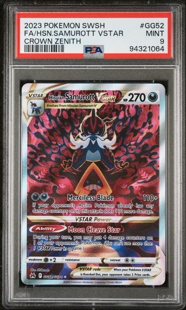 Hisuian Samurott VSTAR 2023 Pokemon Sword & Shield Crown Zenith Galarian Gallery PSA 9 #GG52