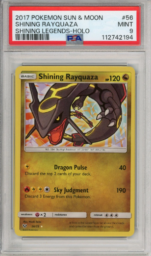 Shining Rayquaza 2017 Pokemon Sun & Moon Shining Legends Holo PSA 9 #56