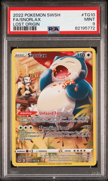 Snorlax 2022 Pokemon Sword & Shield Lost Origin Trainer Gallery TG10 PSA 9