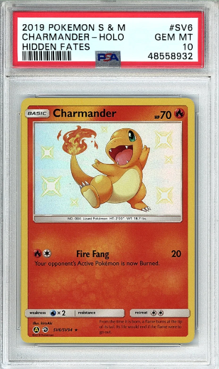 Charmander 2019 Pokemon S&M Hidden Fates Holo PSA 10 #SV6