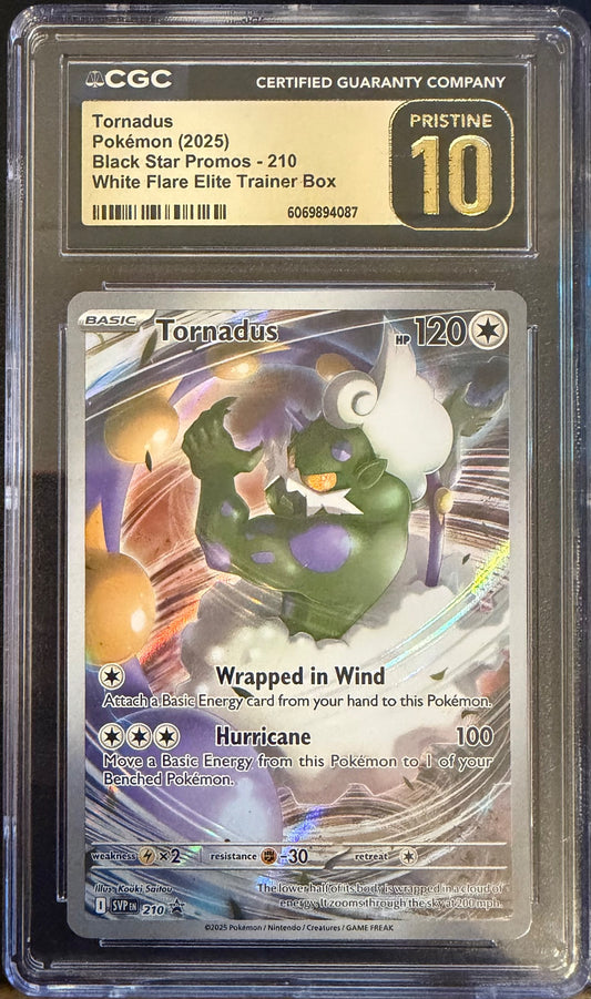 Tornadus 2025 Pokemon White Flare ETB CGC Pristine 10 #210