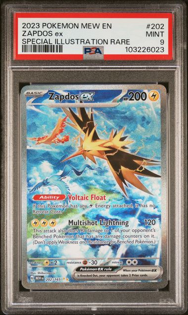 Zapdos ex 2023 Pokemon Scarlet & Violet 151 Special Illustration Rare PSA 9 #202