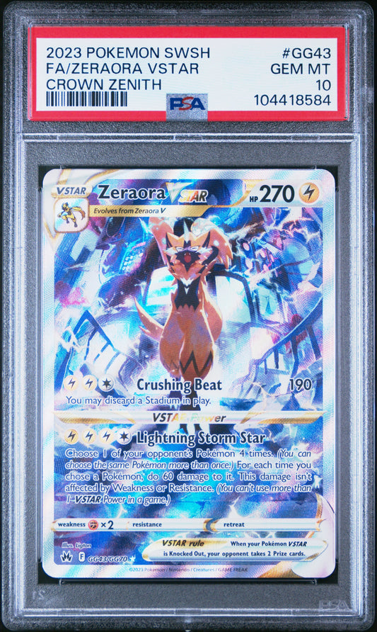 Zeraora VSTAR 2023 Pokemon SWSH Crown Zenith Full Art PSA 10 #GG43