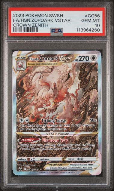 Hisuian Zoroark VSTAR 2023 Pokemon Crown Zenith PSA 10 #GG56/GG70